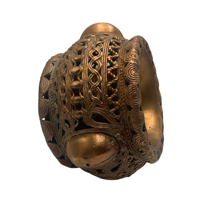 Large 1800s Antique African Bronze Manilla Currency Bracelet