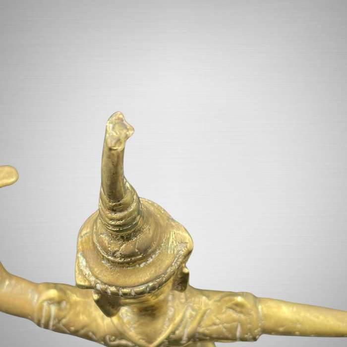 Solid Heavy Pair of Vintage Thai Bronze/Brass Temple Dancer Statues  20th Century- Price Reduced!