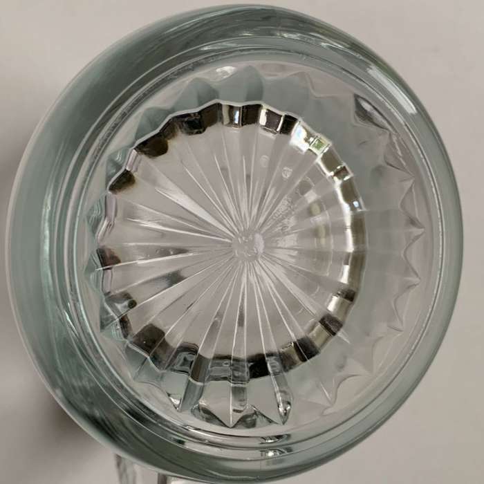 Large Clear Glass Beer Mug with Star Design Bottom & Pewter Thumb Grip - 350ml