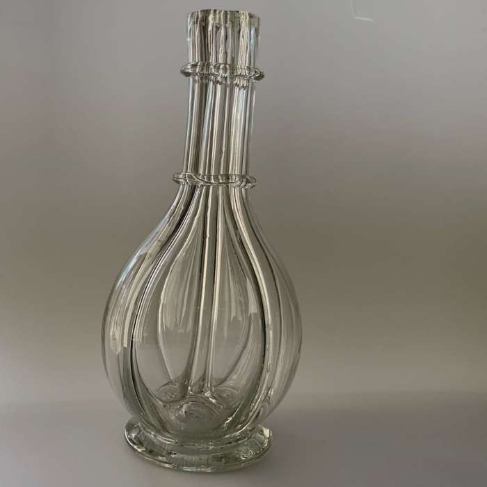 Victorian Segmented Glass Liqueur Decanter - Made in France, Elegant Barware- Reduced!