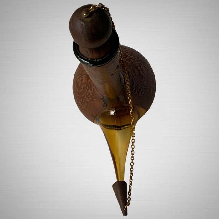 Rare Retro Spanish Poron Fine Leather Art Decanter c1960-1980