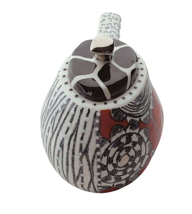 Reduced! Elke Jones Art Collection: Handmade Ceramic Sugar Pot