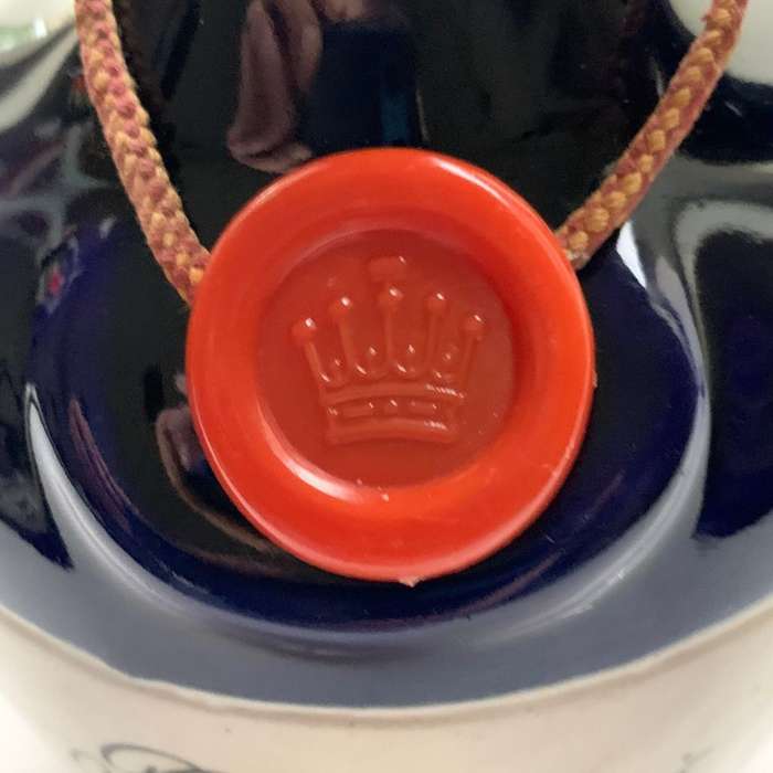 Original Ceramic Ballantine`s Scotch Whisky Decanter - Cobalt Blue