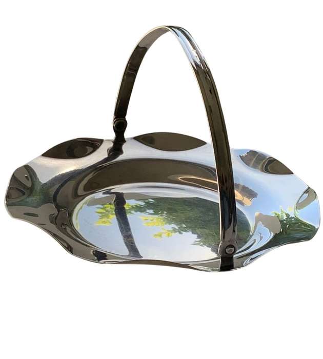 Reduced! Early South African (Rhodesian) Silver Plated Basket Bowl with Clown`s Head Handle