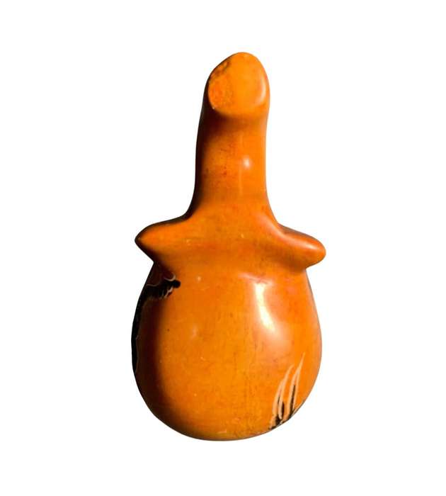 South African Handcrafted Soapstone Elephant - Orange with Hand-Painted Artwork