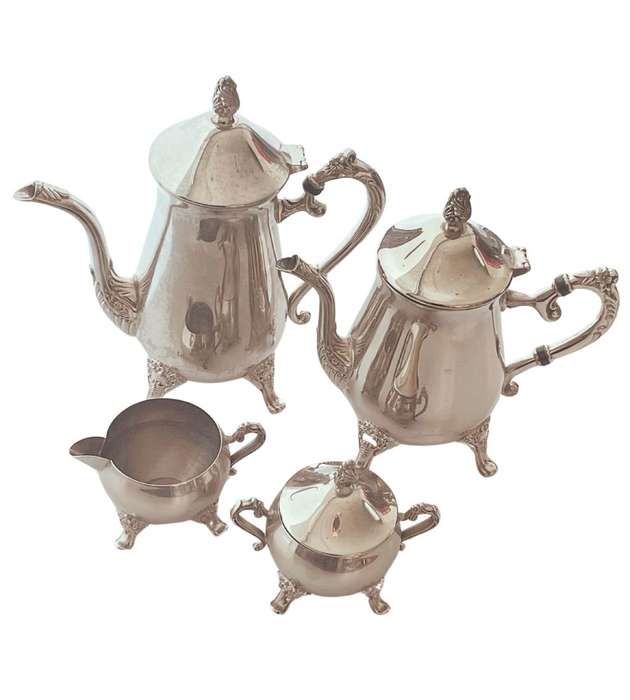 Vintage 1970s Rodd Balmoral Silver-Plated Coffee and Tea Pot Set - 4 Pieces