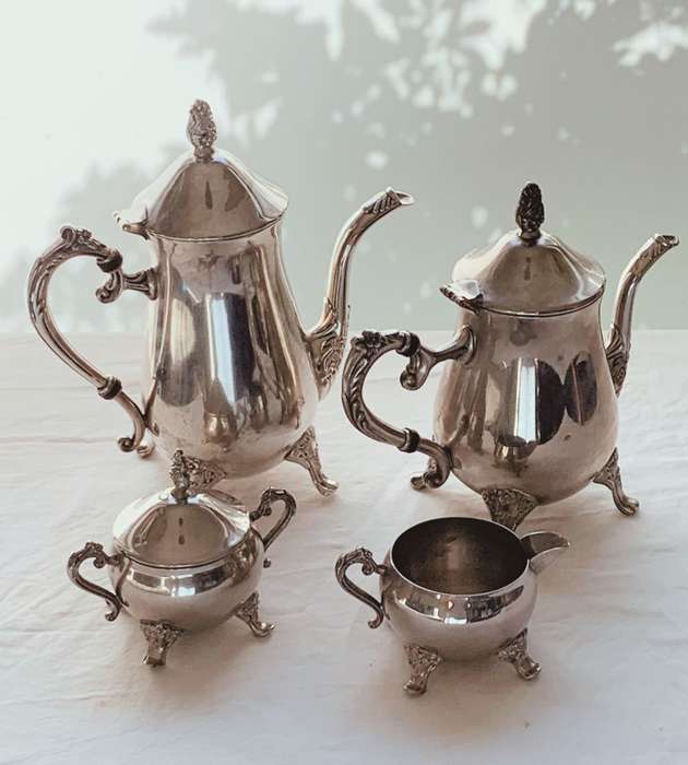 Vintage 1970s Rodd Balmoral Silver-Plated Coffee and Tea Pot Set - 4 Pieces