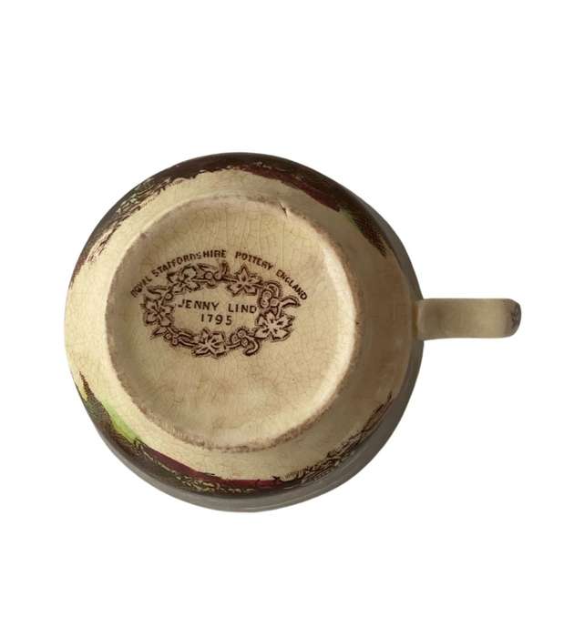 Antique Royal Staffordshire Pottery Jenny Lind 1795 Castle Scene Tea Set - 9 Pieces