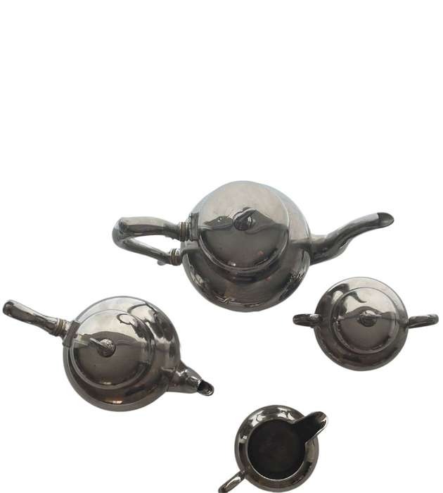 Very Rare Antique Royal Netherlands Metal Works Pewter Tea Set - J.N. Daalderop & Sons, Tiel Holland