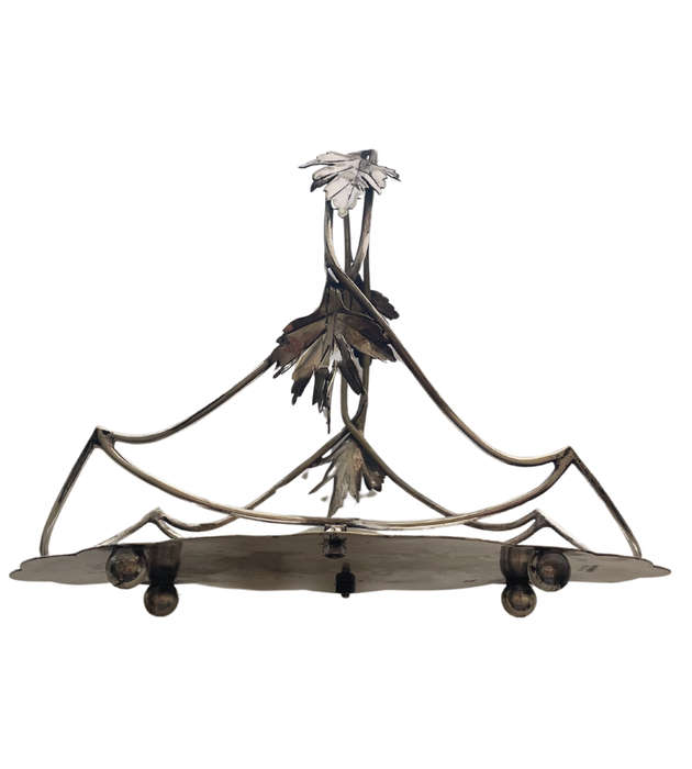 Antique Nickel Silver Wine Bottle Epergne or Cruet Stand