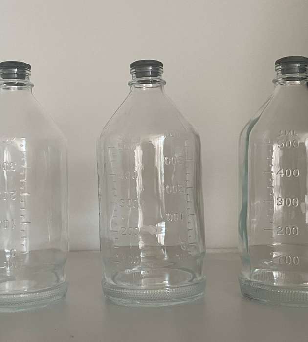 Reduced! Vintage Medical Glass IV Drip Bottles, Abbott Laboratories, Apothecary Collectibles