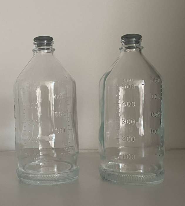 Reduced! Vintage Medical Glass IV Drip Bottles, Abbott Laboratories, Apothecary Collectibles