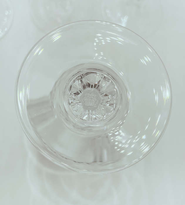 Reduced ! Vintage Set of 4 Crystal dArques Longchamp Durand Wine Glasses - 1980s Stemware Collection