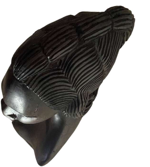 Vintage Rhodesian Teak Carved African Couple Busts  Large 44cm Hardwood Tribal Sculptures