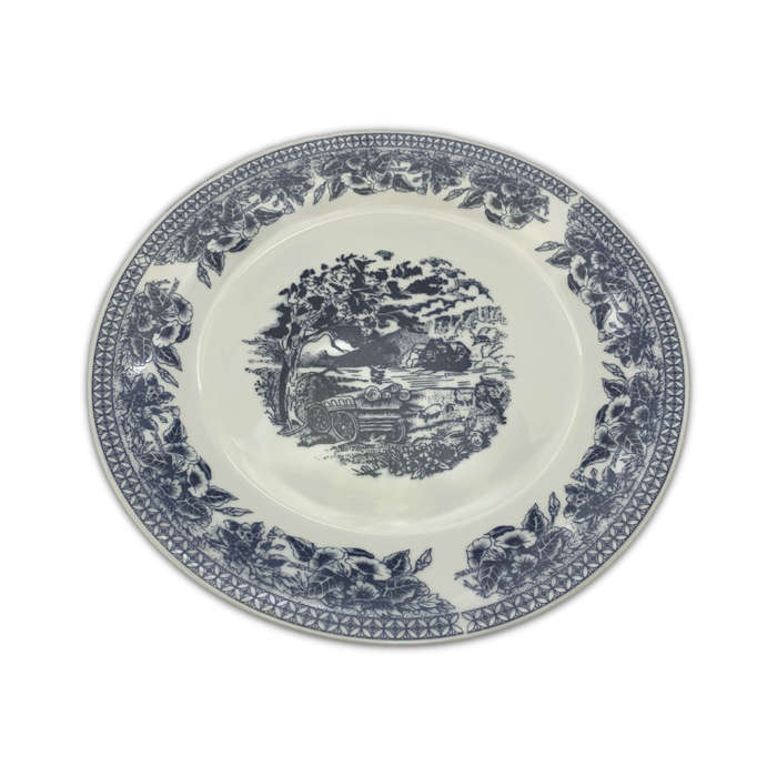 Replica Royal Collection 12-Piece Porcelain Dinner Plate Set - White & Blue