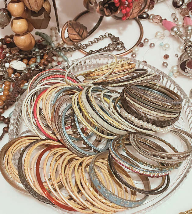 Huge Vintage Costume Jewelry Bundle - 170+ Pieces - Necklaces, Bangles, Earrings, Rosary