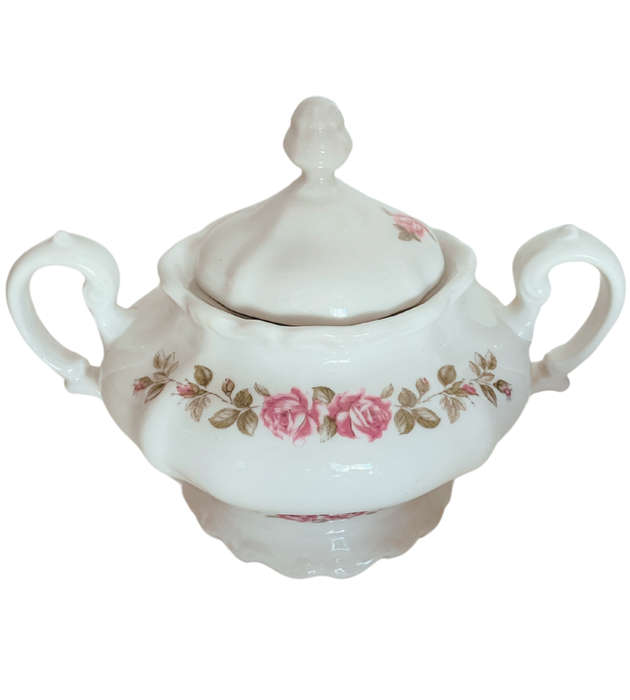 24-Piece Constantia Fine China `RSA Superior` Tea Set  Pink Rose Floral Design