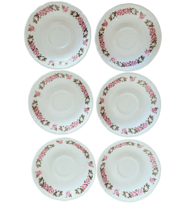 24-Piece Constantia Fine China `RSA Superior` Tea Set  Pink Rose Floral Design