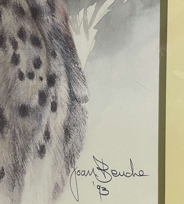 Joan Beuche Cheetah Print (1993) - Signed, Framed, 69.5cm x 53cm