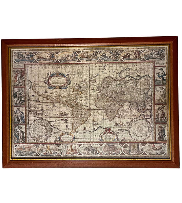 Framed Ravensburger Map of the World from 1650 Puzzle - Dutch Golden Age Cartography