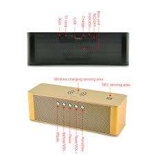 JY28QI Aodasen 2 in 1 Bluetooth Speaker with Wireless Charging Pad for Smartphones with NFC pairing