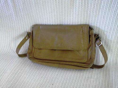Genuine leather brown handbag