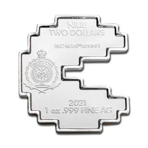 2021 1oz Niue PAC-MAN Shaped .999 Silver BU Coin