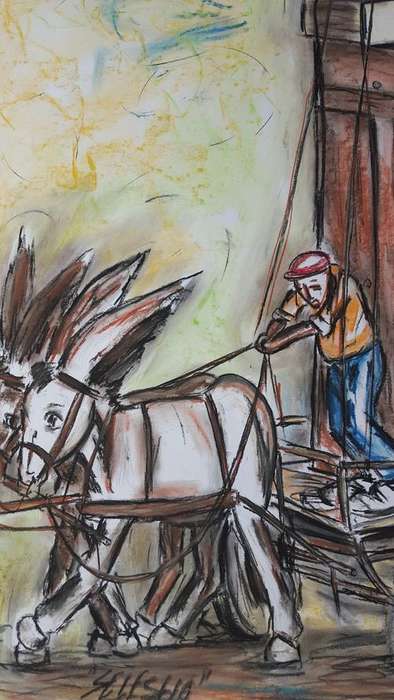 CHRISTMAS GIFT Original Selesho-BIG Bonanza  painting for sale-X LARGE- 860MMX 610MM-VALUED AT R5000