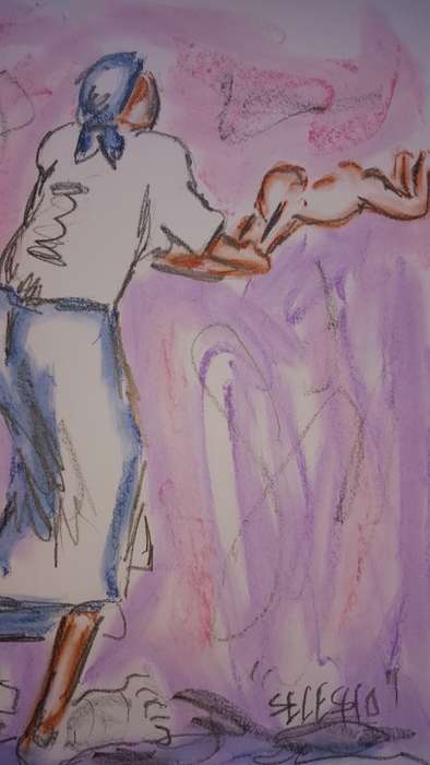 Original Selesho- BIG  Painting -X LARGE- 600MMX 420MM-VALUED AT R2000