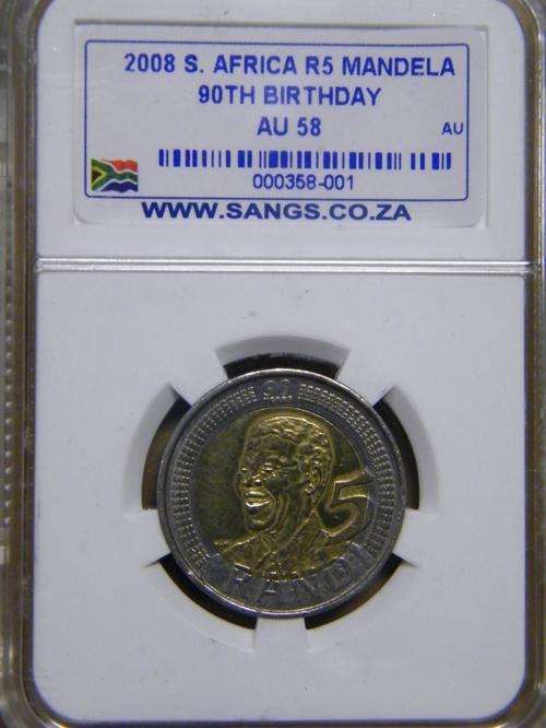10 x MANDELA 90TH BIRTHDAY SANGS GRADED MS64 COINS @ R1 START