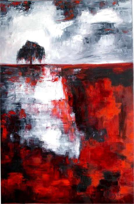 Crying Willow, Oil painting by artist Mary Papas