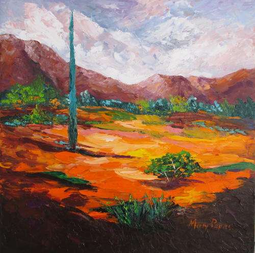 Sunshine Valley, oil painting - impesto- by MaryPapas-REDUCED FOR THE WEEKEND!!