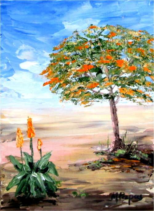 Rural Country ,  oil painting by Mary Papas