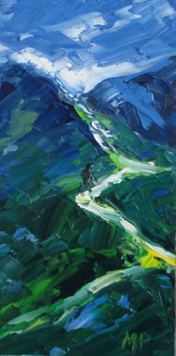 The Hiking trail, oil painting by artist Mary Papas