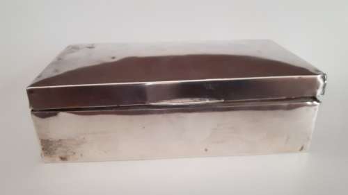 Silver cigarette box ( Birmingham Hallmark but almost rubbed away)