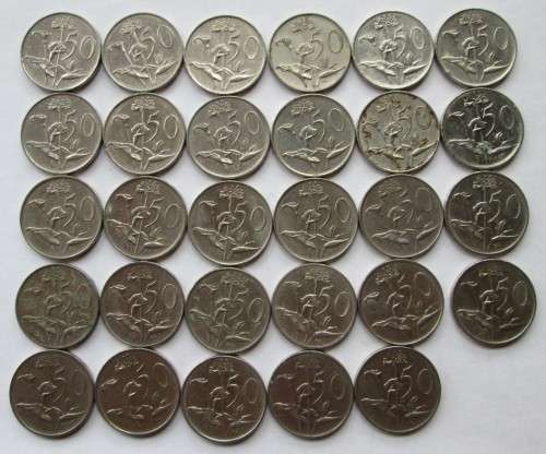 Fifty Cents 1980 - 1985 / 1987 - 1989 South Africa (Lot)