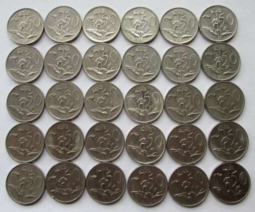 Fifty Cents 1980 - 1985 / 1987 - 1989 South Africa (Lot)