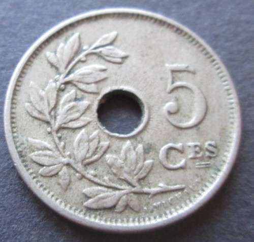 5 CENTIMES 1920 BELGIUM COIN