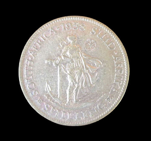 SHILLING 1938 SOUTH AFRICA *SILVER* COIN - RAK444