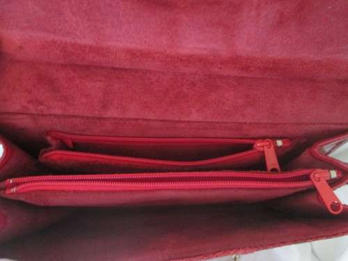 CROCODILE LEATHER SKIN RED HANDBAG - RAKA/2