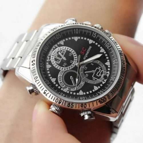 STEEL BELT HD WATERPROOF 4GB SPY WATCH DVR VIDEO PINHOLE HIDDEN CAMERA CAMCORDER
