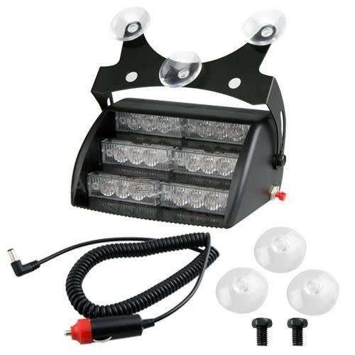 18 LED WHITE STROBE EMERGENCY FLASHING WARNING LIGHT FOR CAR