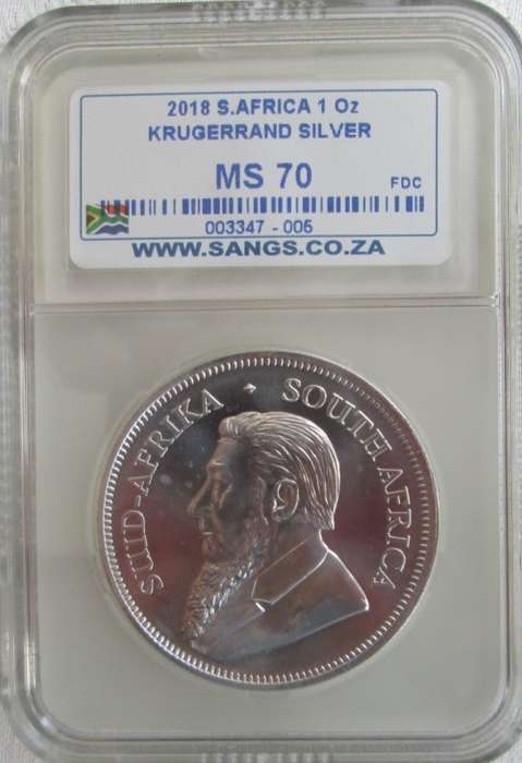 ( LOW START )...KRUGERRAND...PERFECT .2018..MINTSTATE...MS70...1oz...999.9%...PURE SOLID SILVER