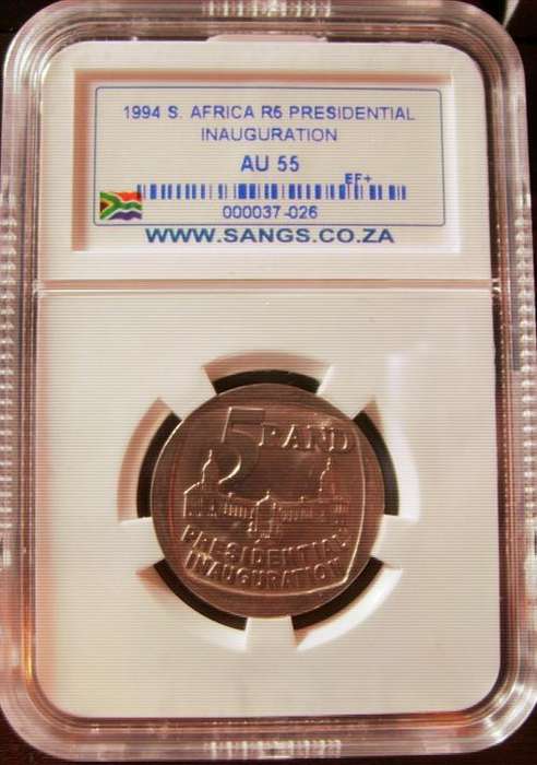 1994  R5 COIN...INAUGURATION... ALMOST UNCIRCULATED...AU55
