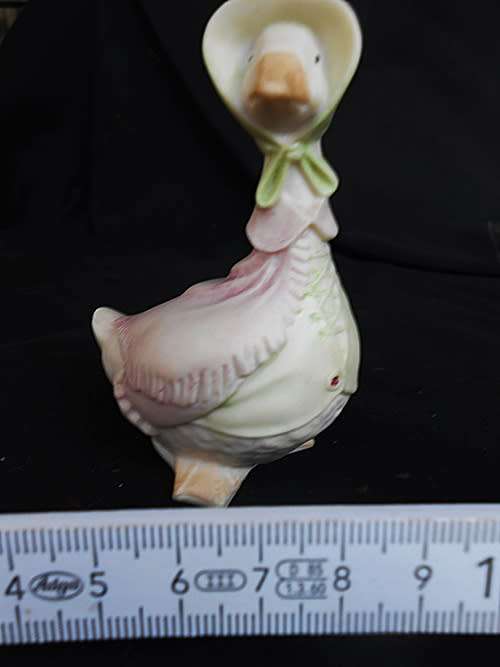 Collectable Tiny Porcelain figure of Jemima Puddleduck from the Beatrix Potter  Animal stories