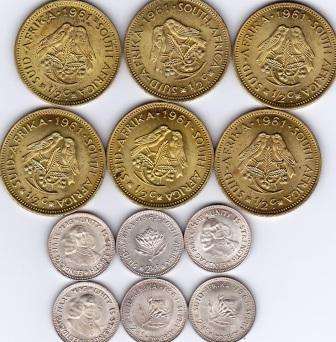 1961 x 12 Coins all UNC. Crazy R1 start!!!