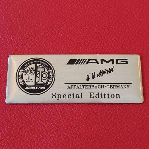 Mercedes `AMG Affalterbach Germany Special Edition` Aluminium Fender Badge, High quality, R130 each