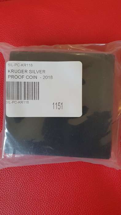 2018 1oz Fine Silver Proof Krugerrand Coin, 1 Ounce SA Mint Capsule Sealed