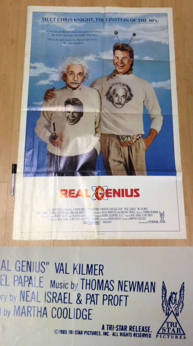 Vintage REAL GENIUS 1985 movie Poster starring Val Kilmer