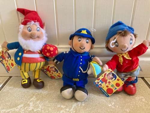 NODDY and BIG EARS and Mr PLOD plush toys 16cm tall - detailed outfit